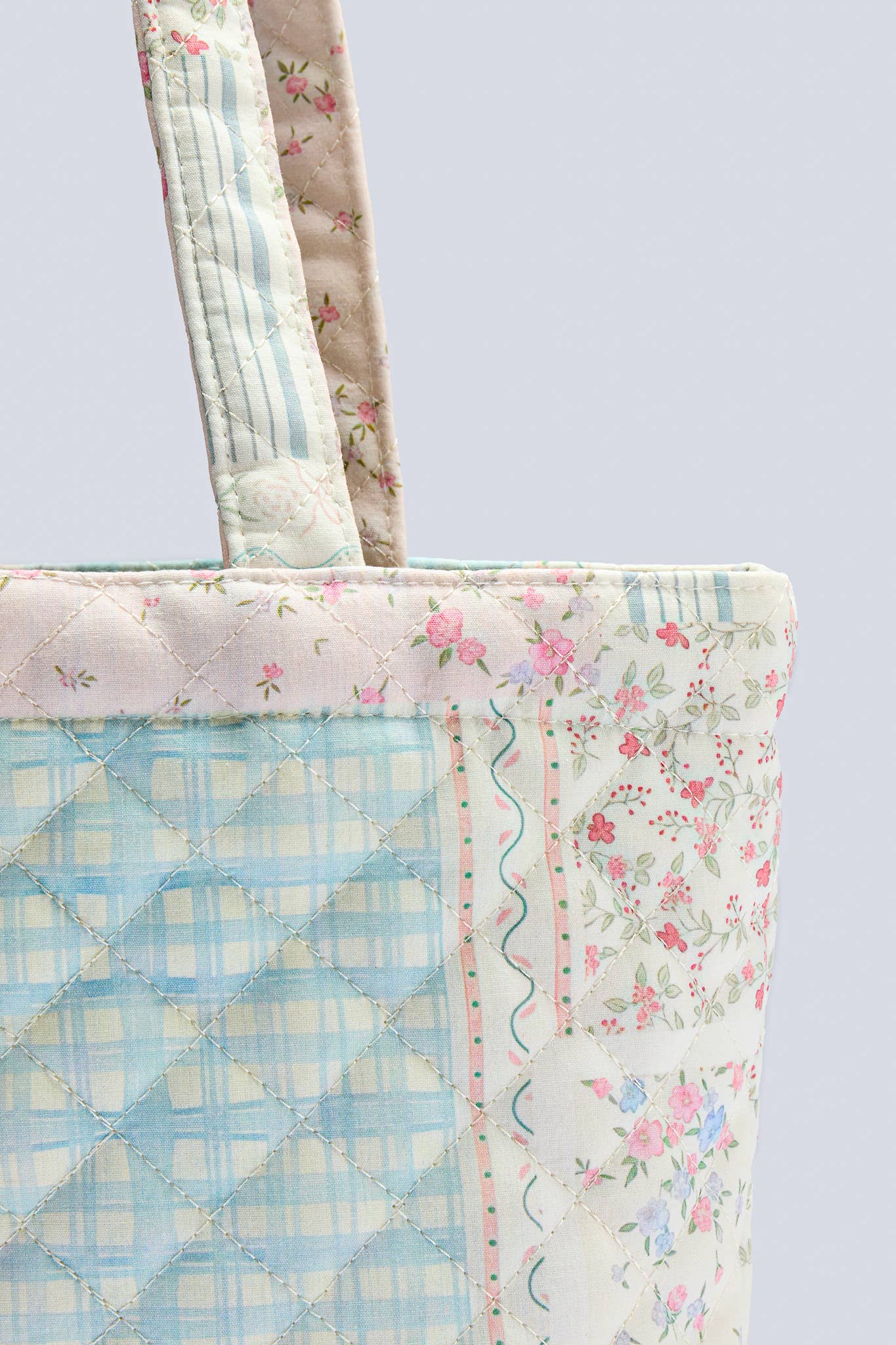 Cottage Rose Quilted Tote