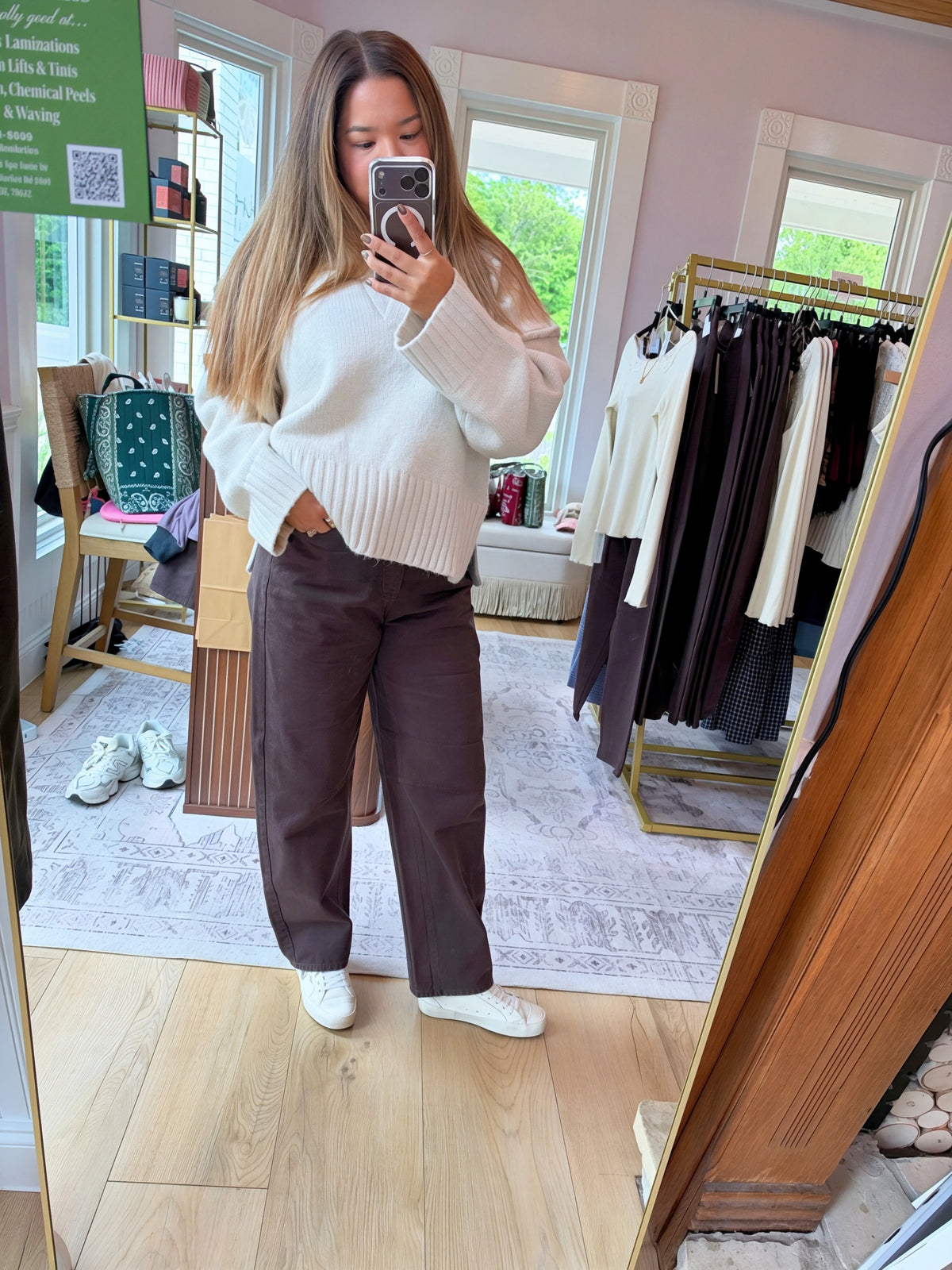 Reyna Walnut Denim Barrel Jeans