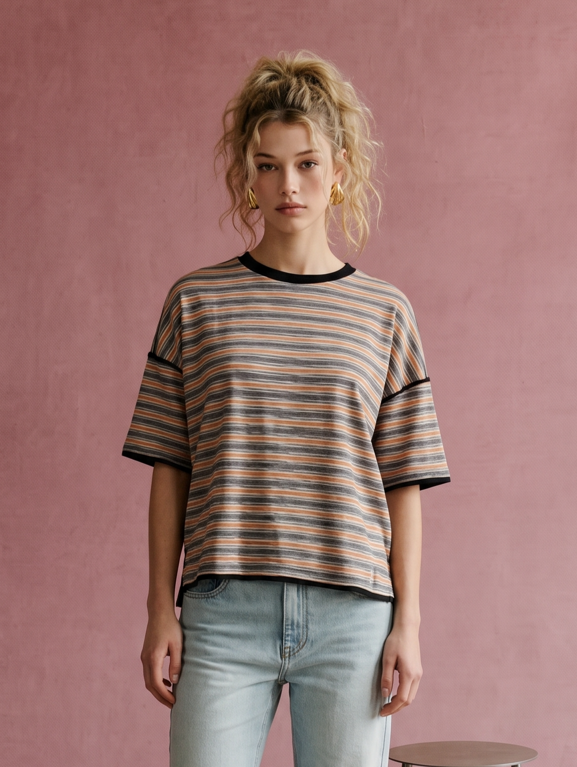 Kendel Vintage Stripe Relaxed Tee