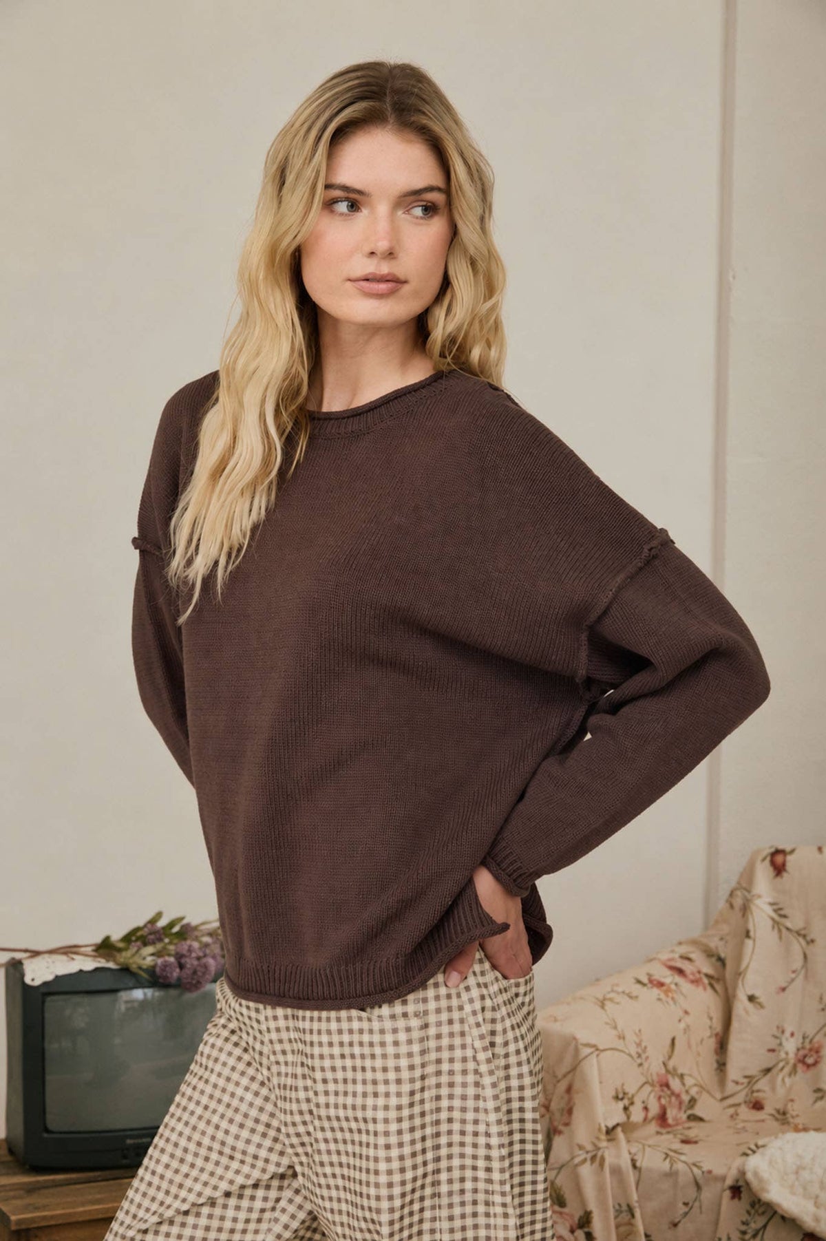 Riley Raw Edge Sweater