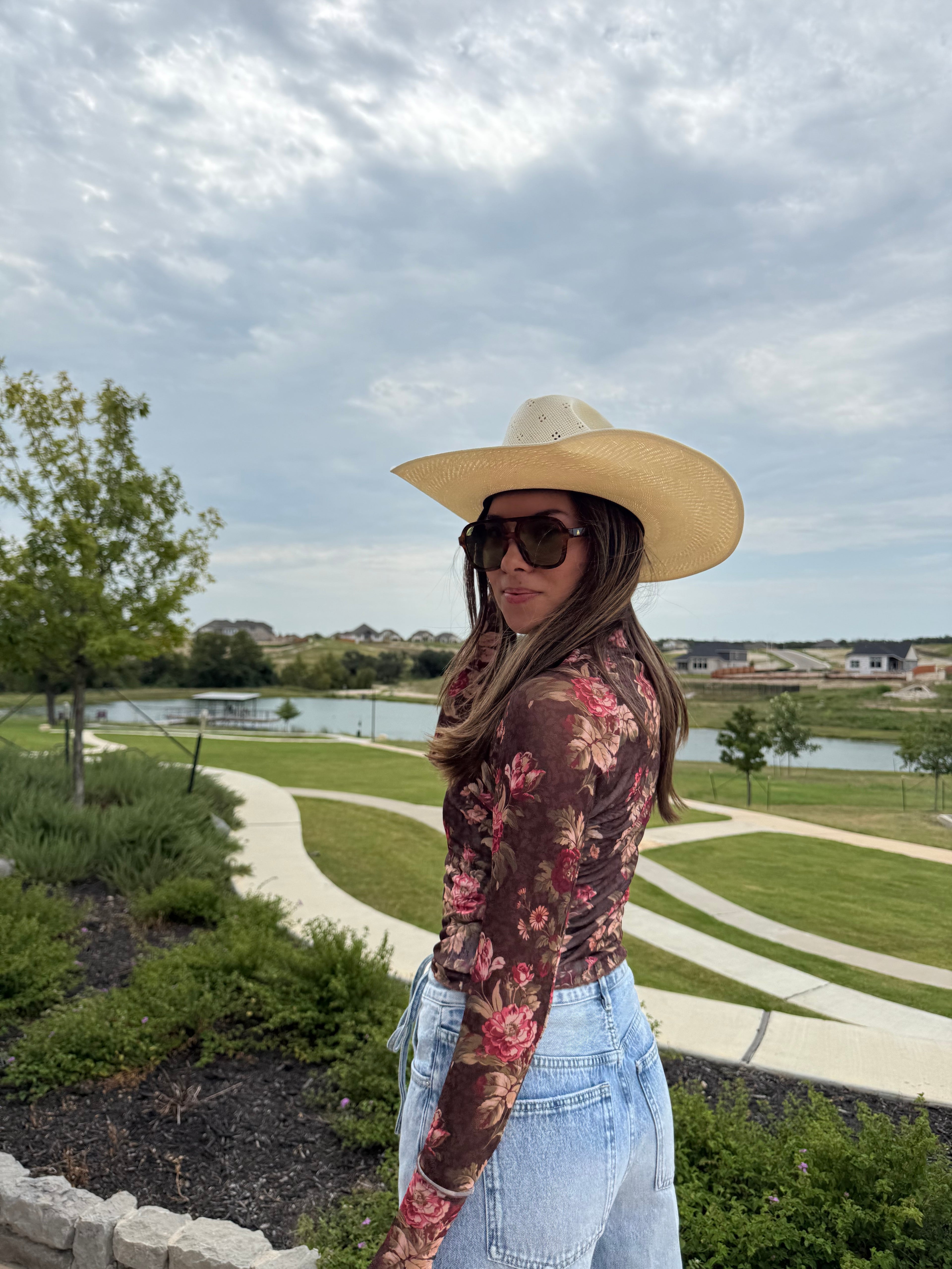 Kaitlyn Floral Mesh Top