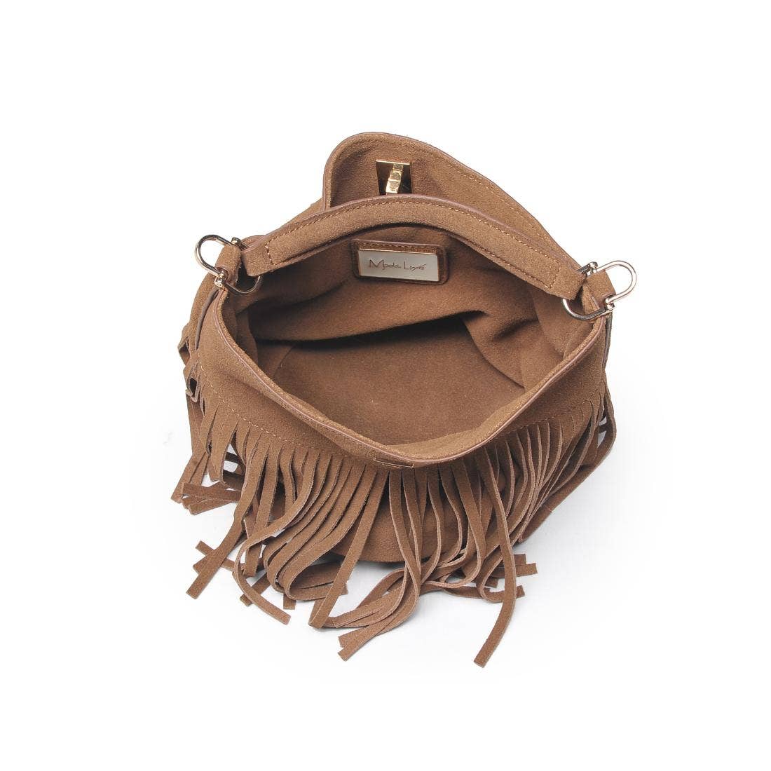 Aly Fringe Suede Crossbody: Hazelnut