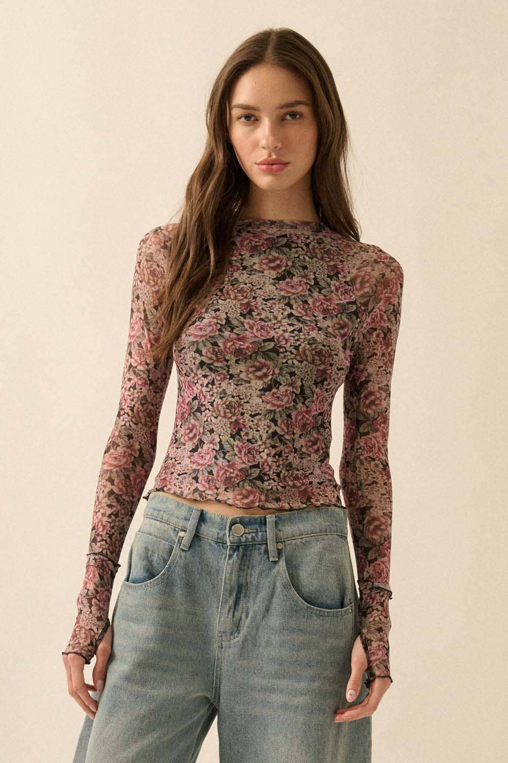 Alivia Mesh Long Sleeve Top