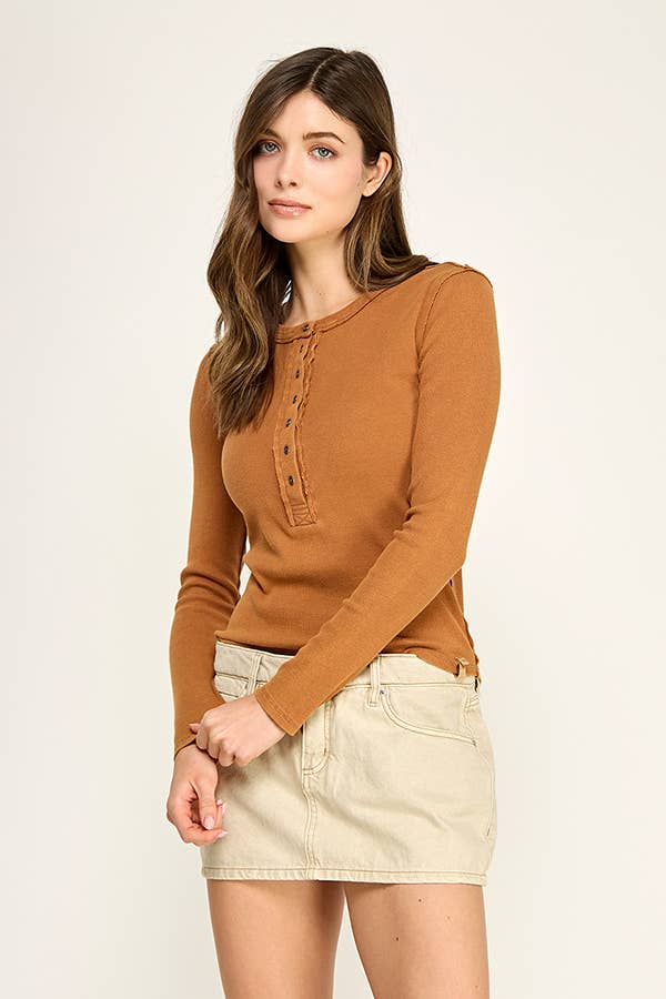 Stacy Long Sleeve Henley Top