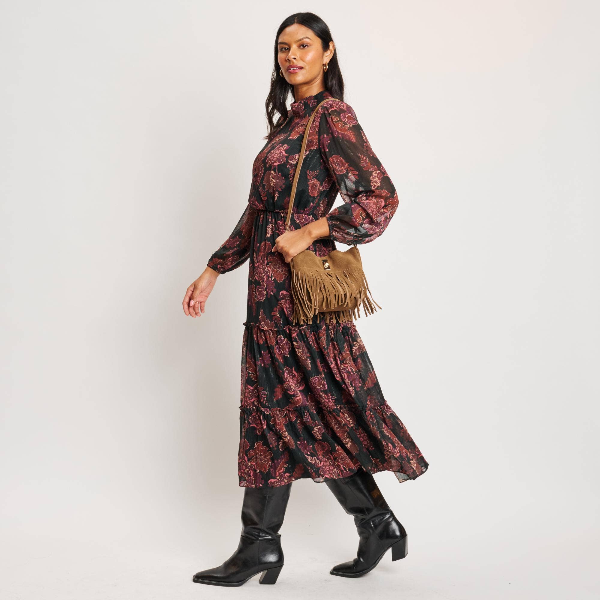 Aly Fringe Suede Crossbody: Hazelnut