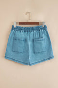 Blue Skies Drawstring Denim Shorts