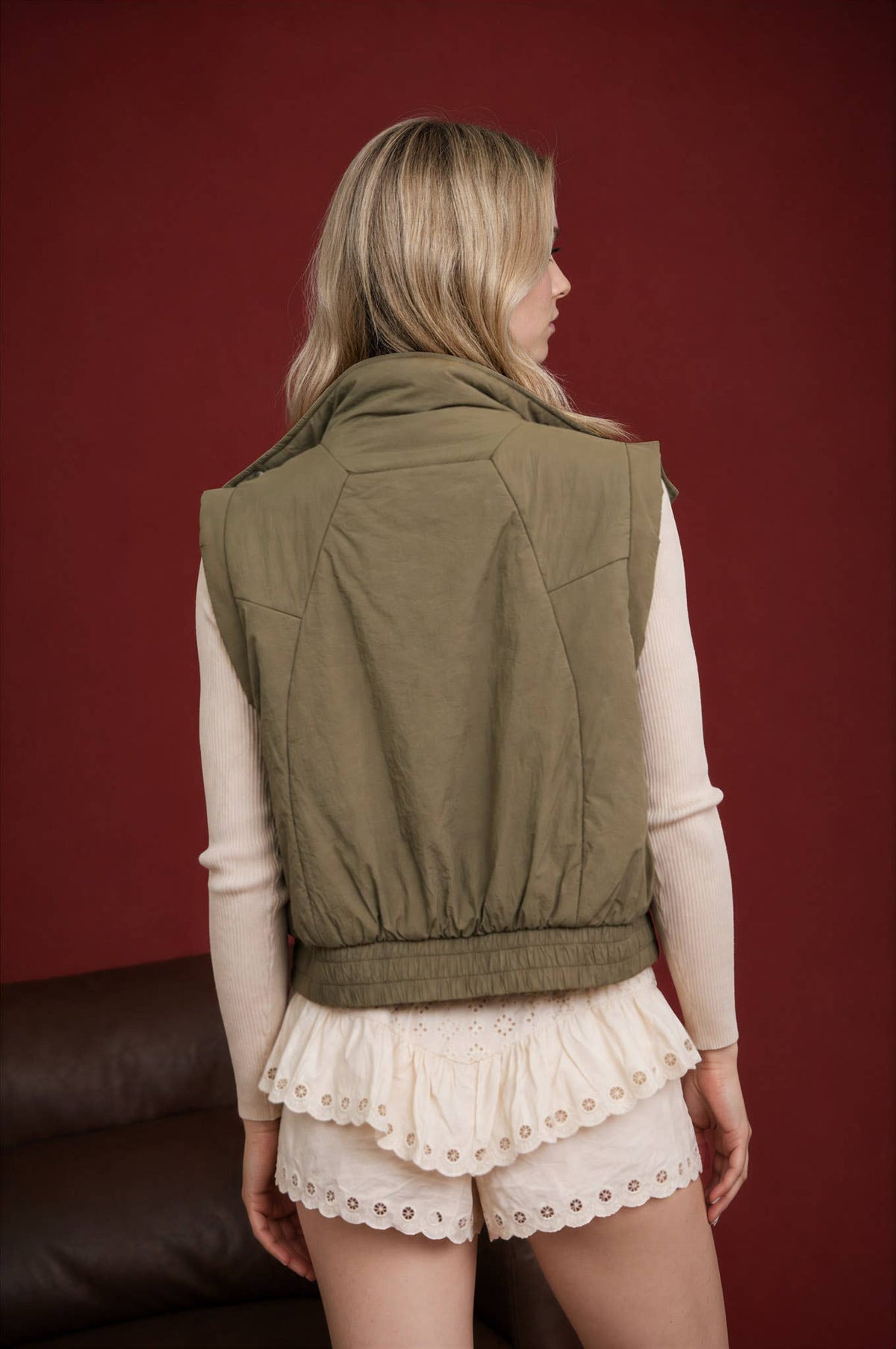 Danielle Olive Puffer Vest