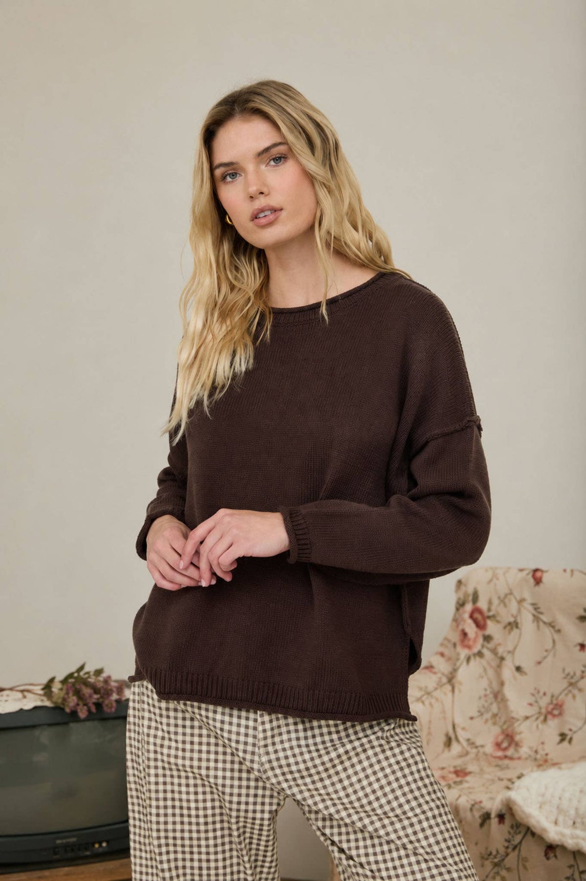 Riley Raw Edge Sweater