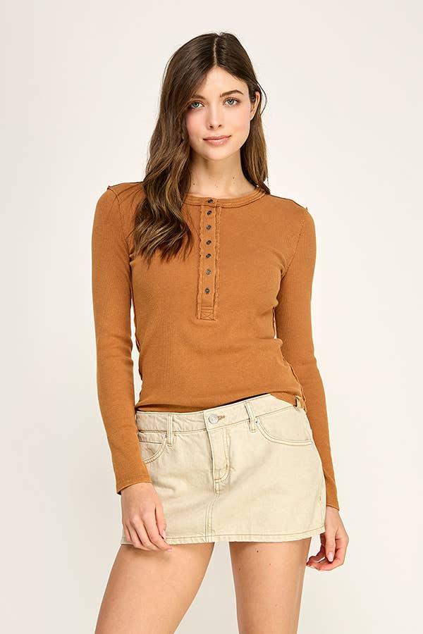 Stacy Long Sleeve Henley Top