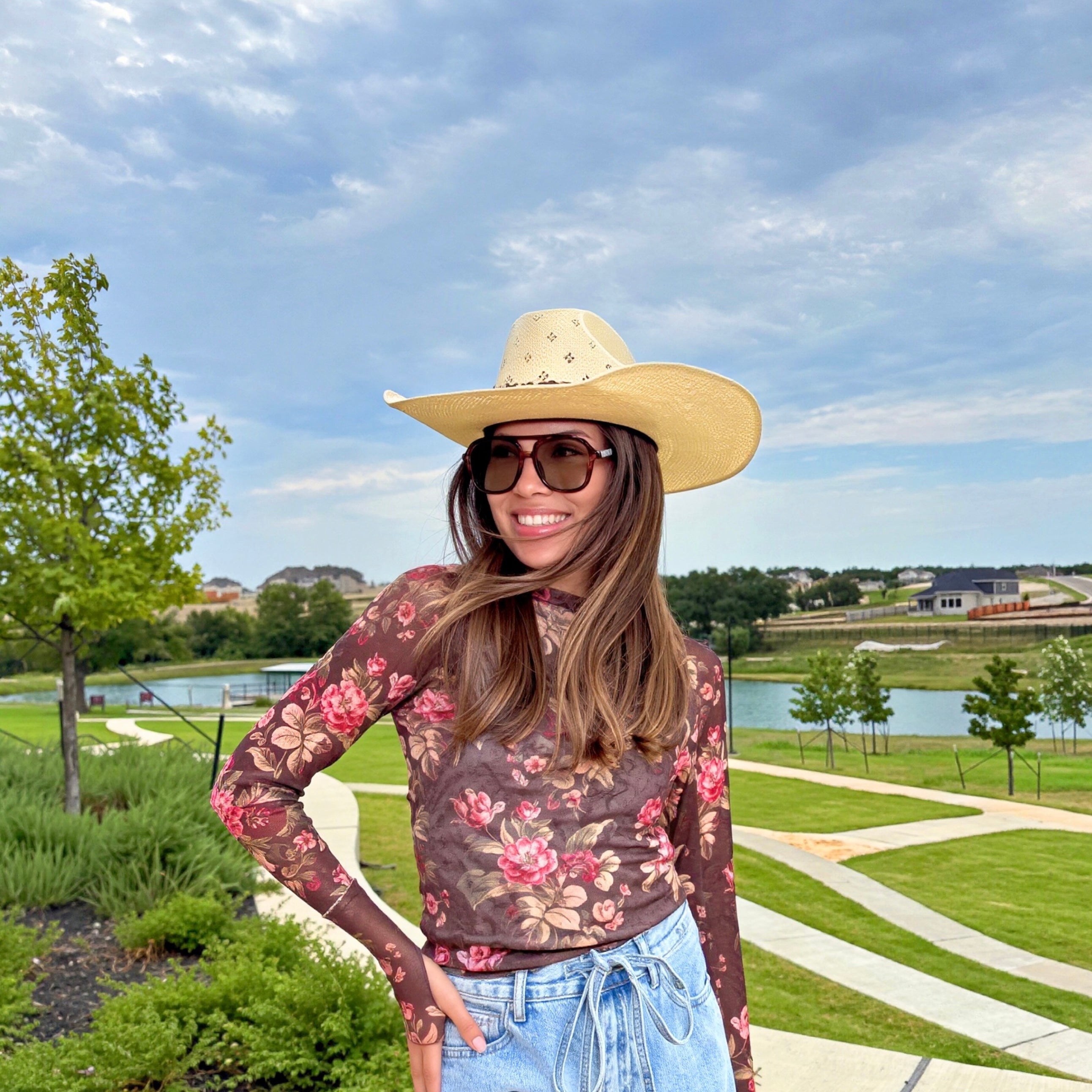 Kaitlyn Floral Mesh Top