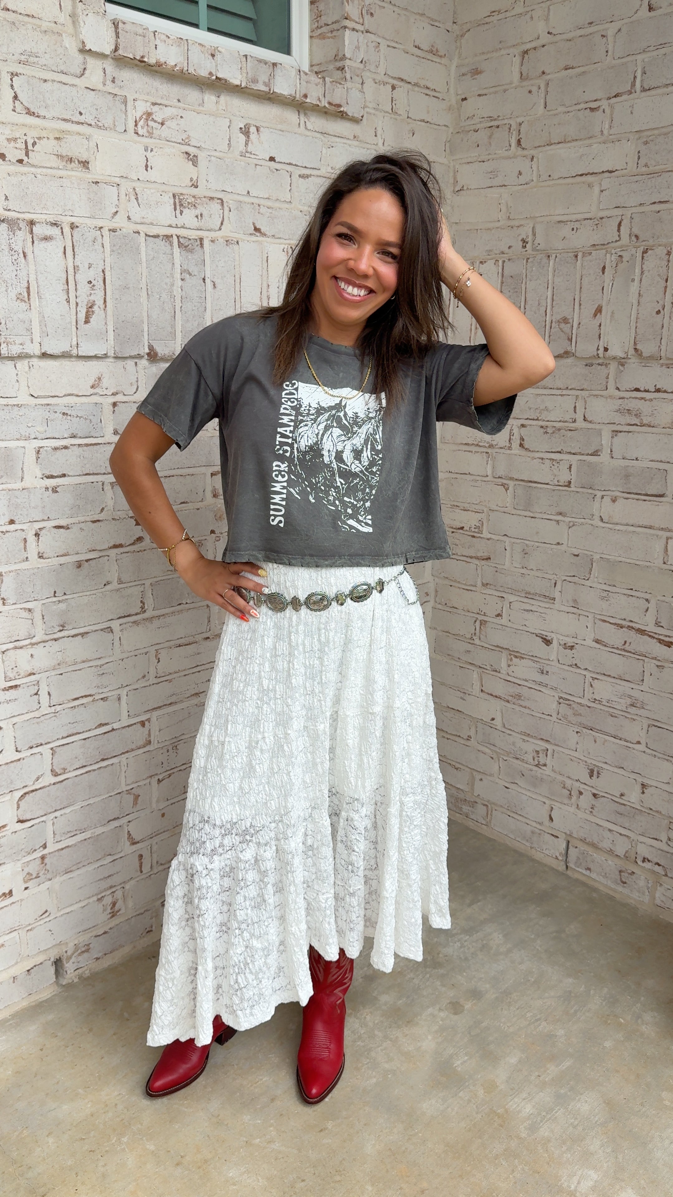 Wild Romance Lace Midi Skirt