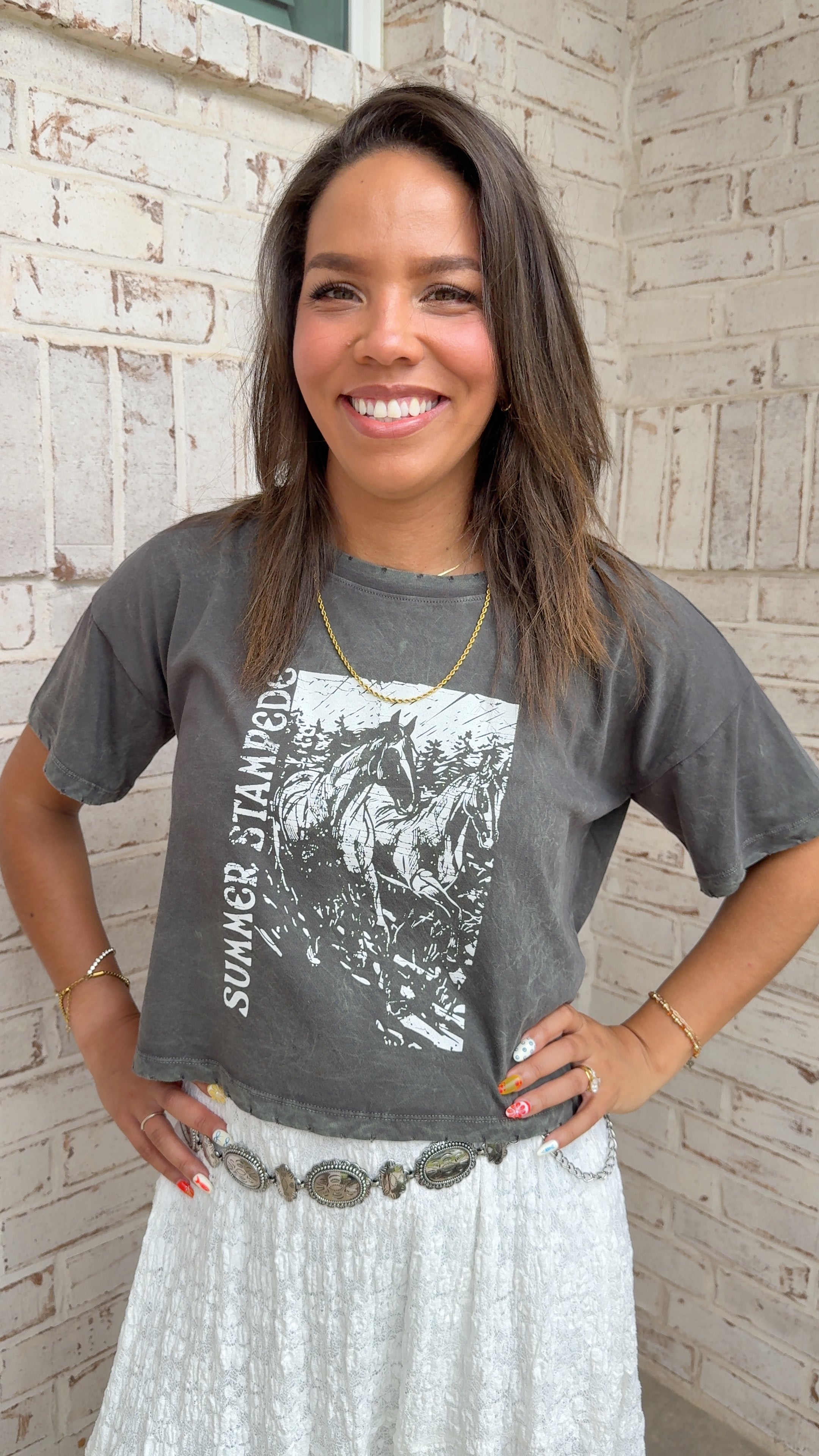 Summer Stampede Cropped Tee