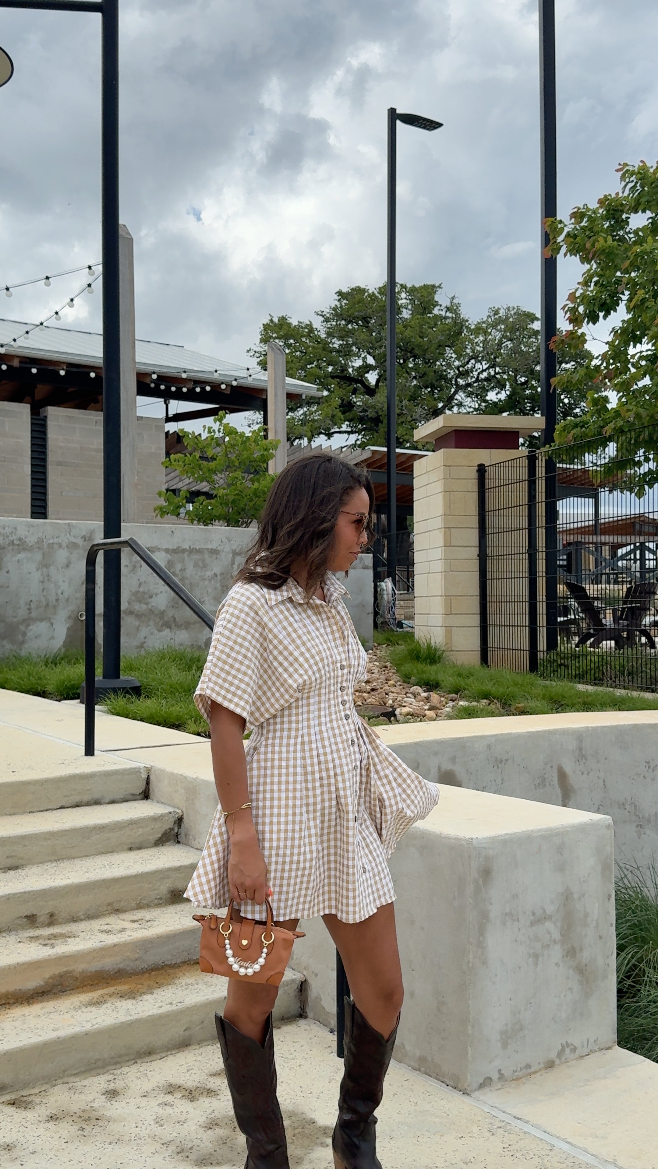 Golden Hour Gingham Dress