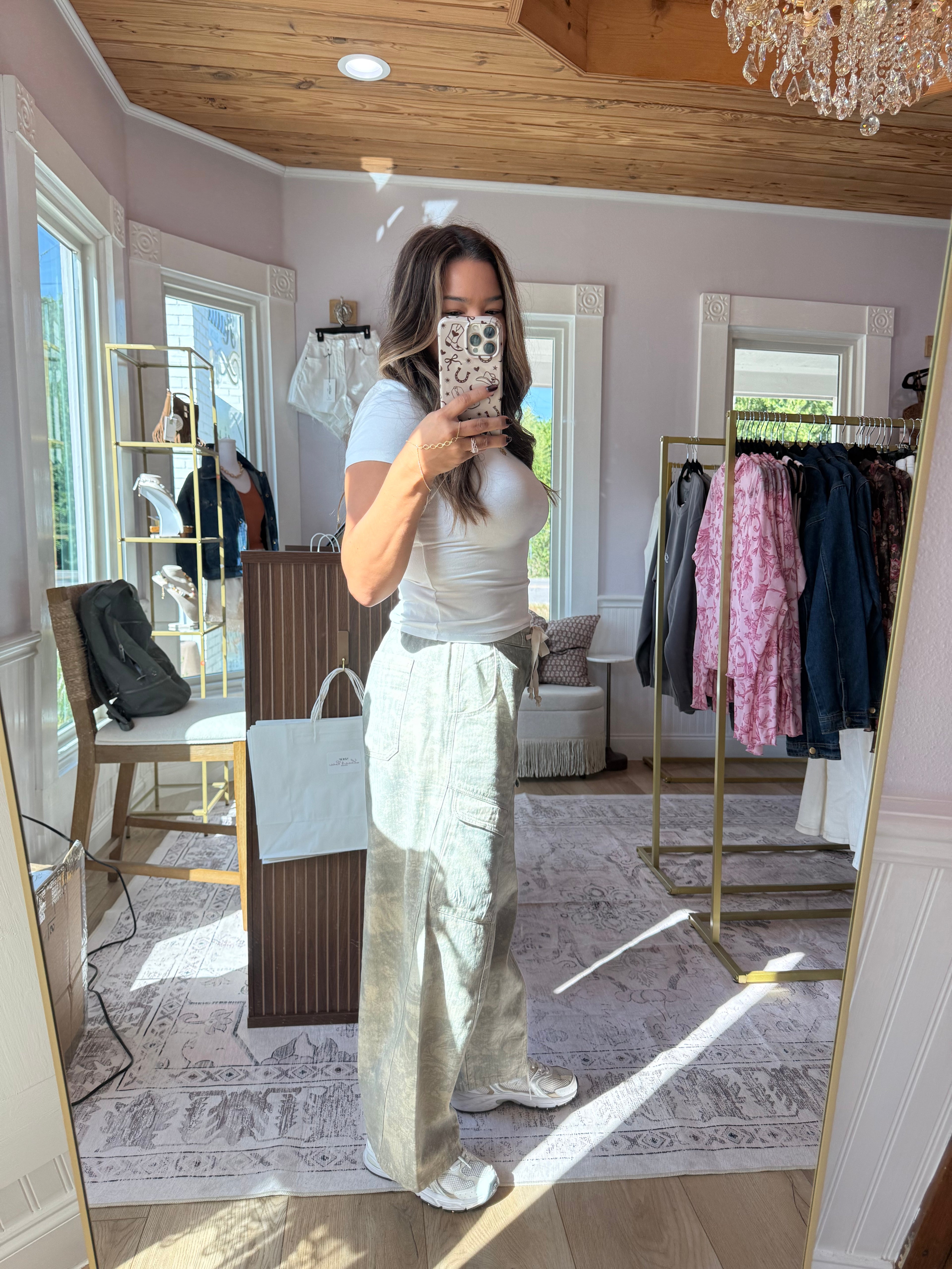 Stephanie Camo Print Cargo Pants