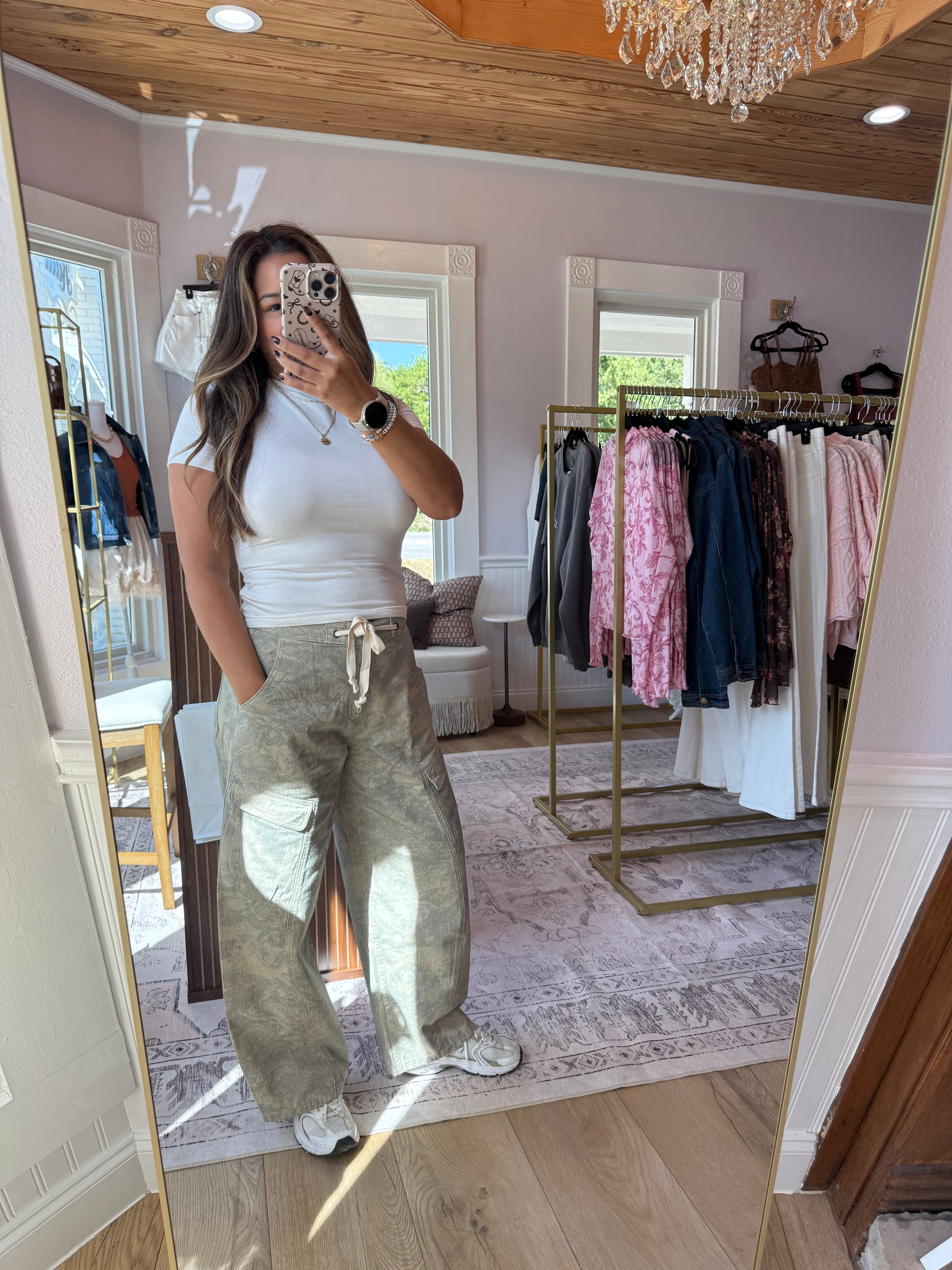 Stephanie Camo Print Cargo Pants