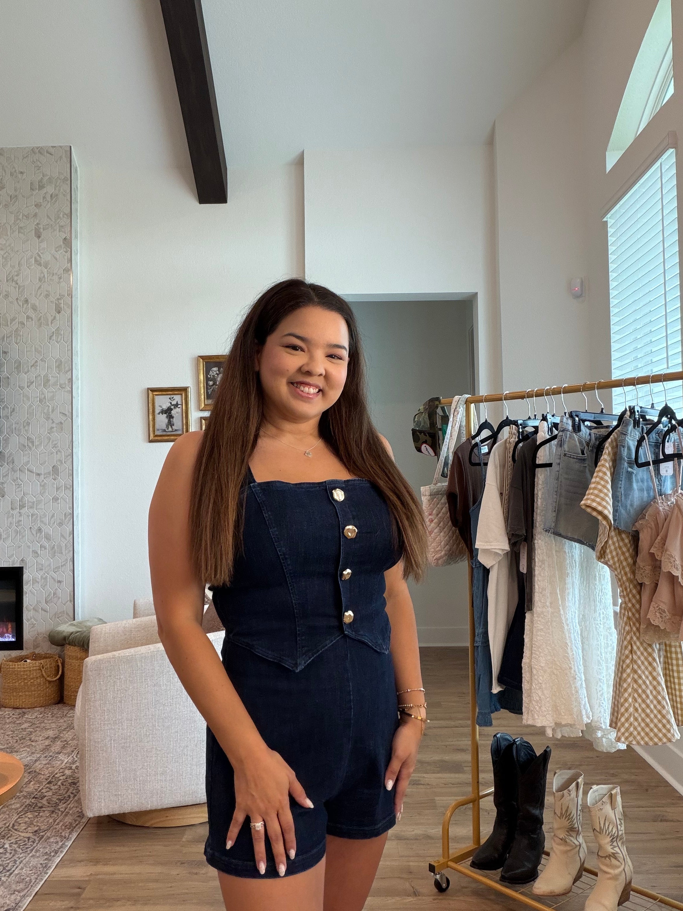 Midnight Rodeo Denim Romper