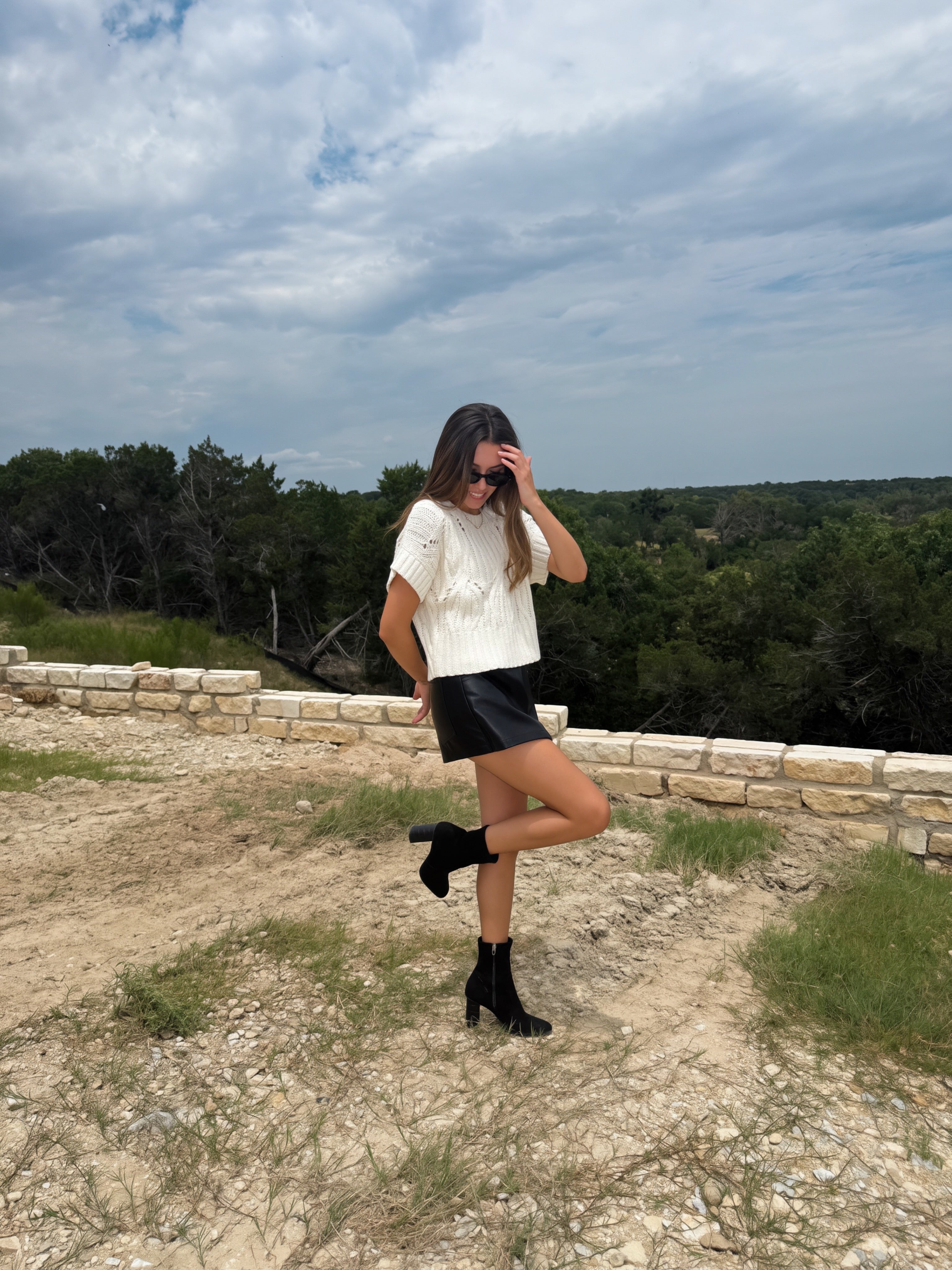 Erica Pleather Wrap Skort