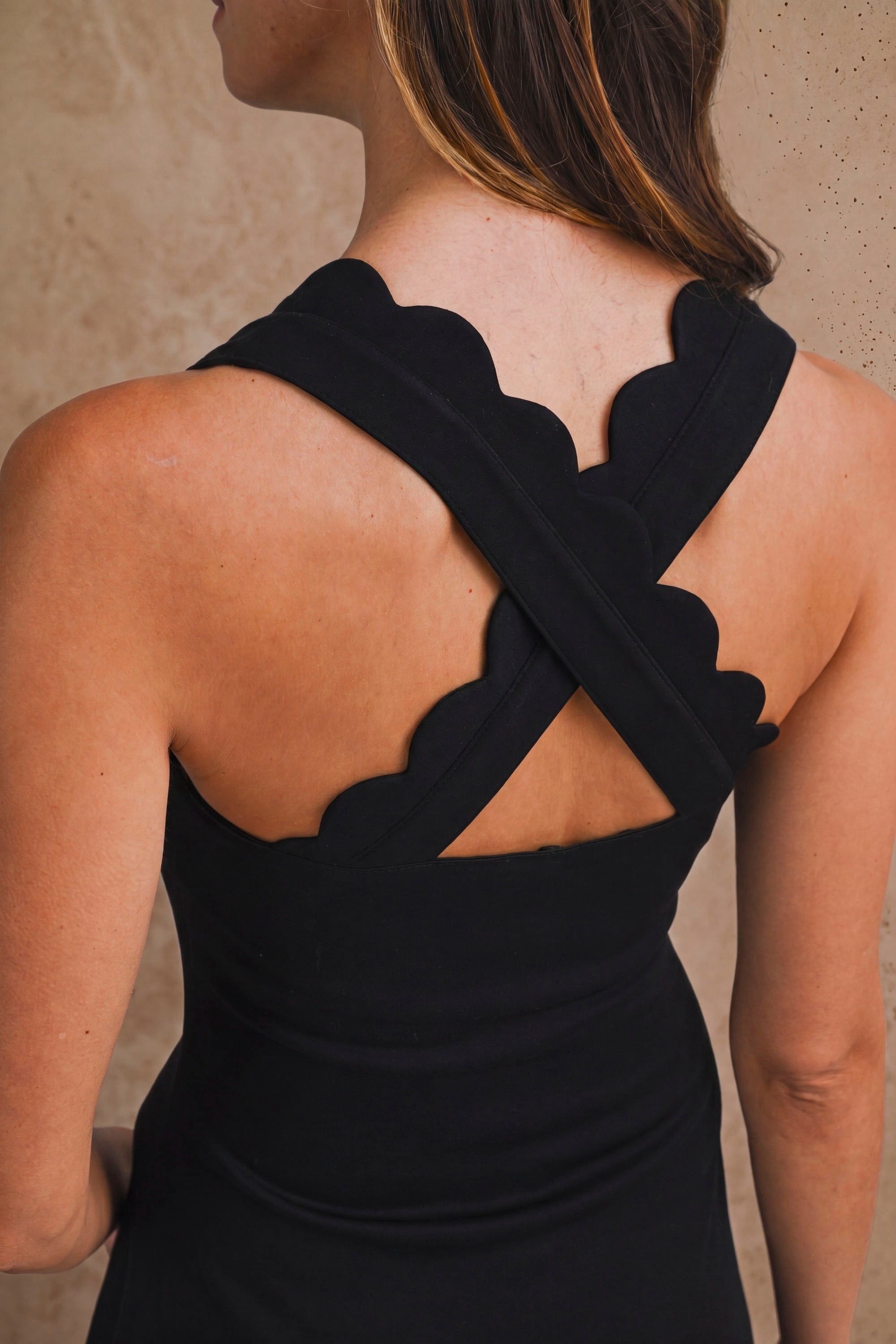 Carrie Scuba Dress- Black