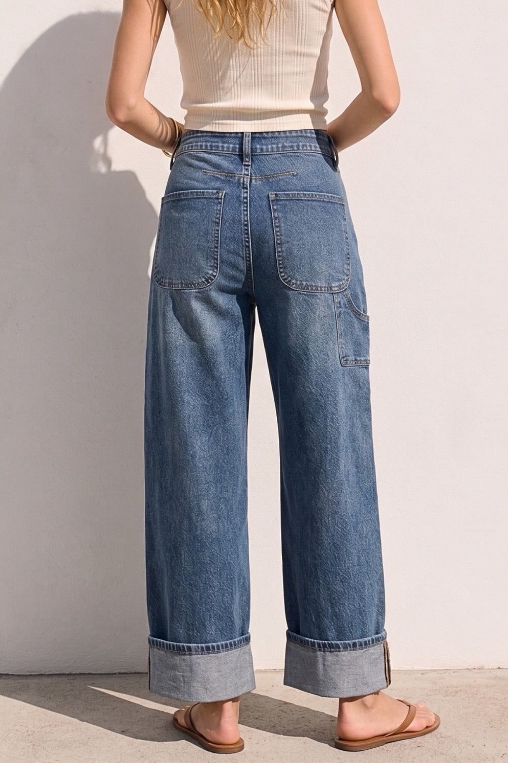 Monique Stretch Wide Leg Carpenter Jeans