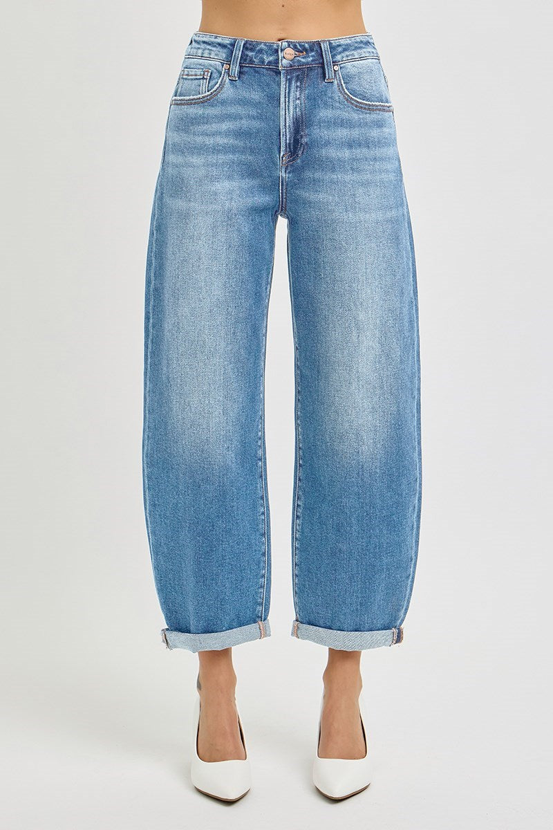 Minka High Rise Crop Barrel Jean