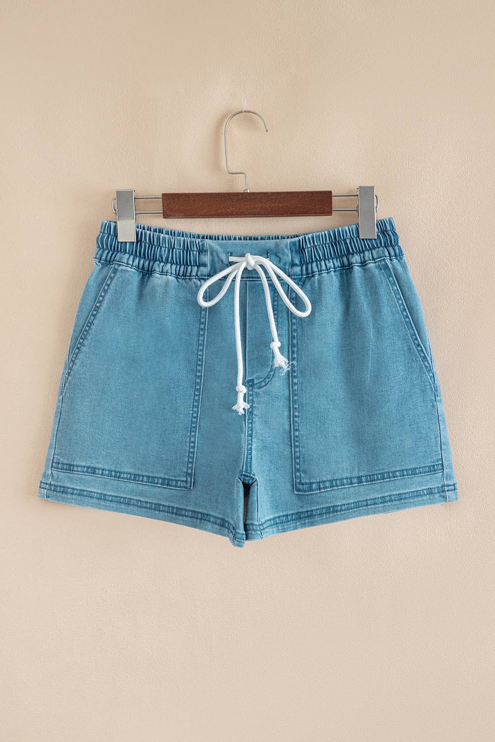 Blue Skies Drawstring Denim Shorts
