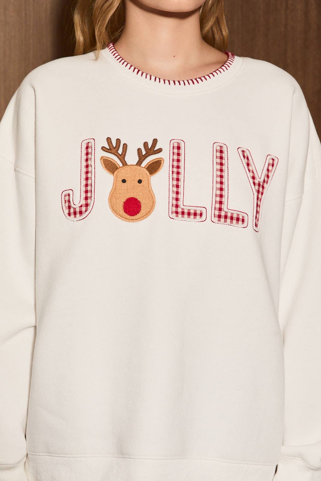 Jolly Reindeer Graphic Oversized Sweatshirt