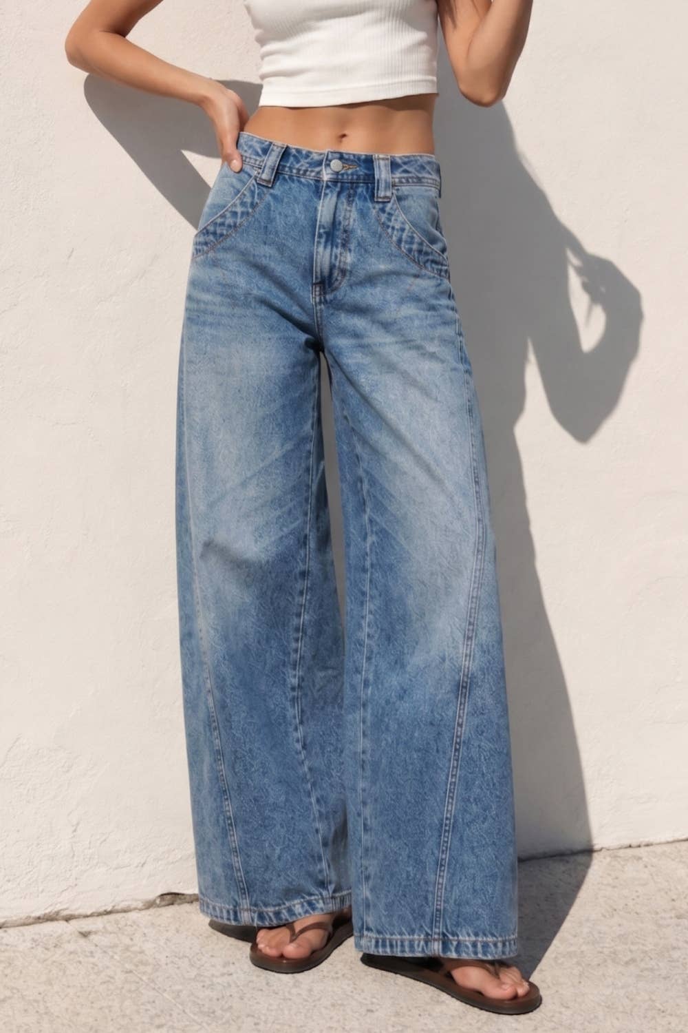 Jessica Wide Leg Barrel Jeans