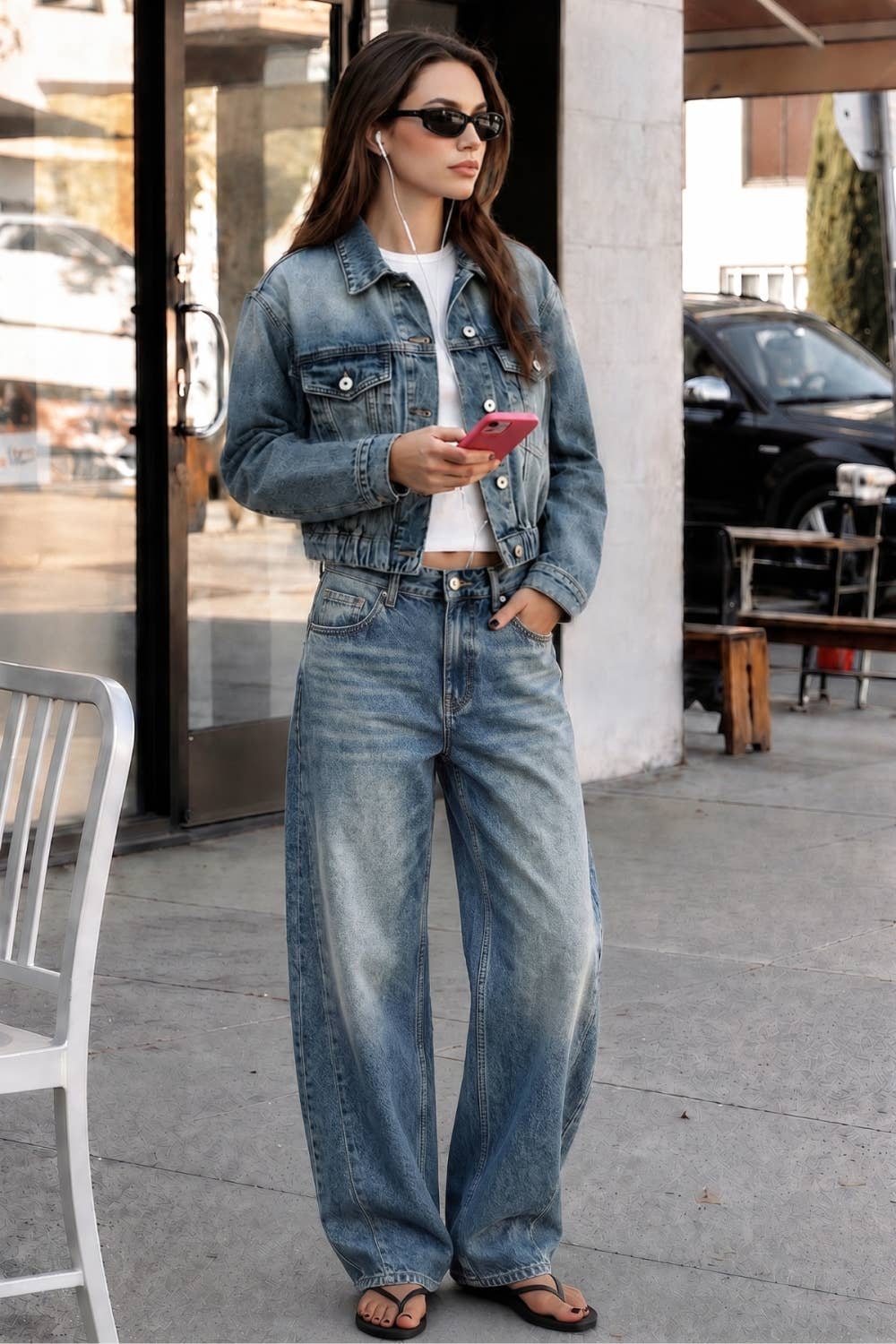 Heather Baggy Barrel Jeans