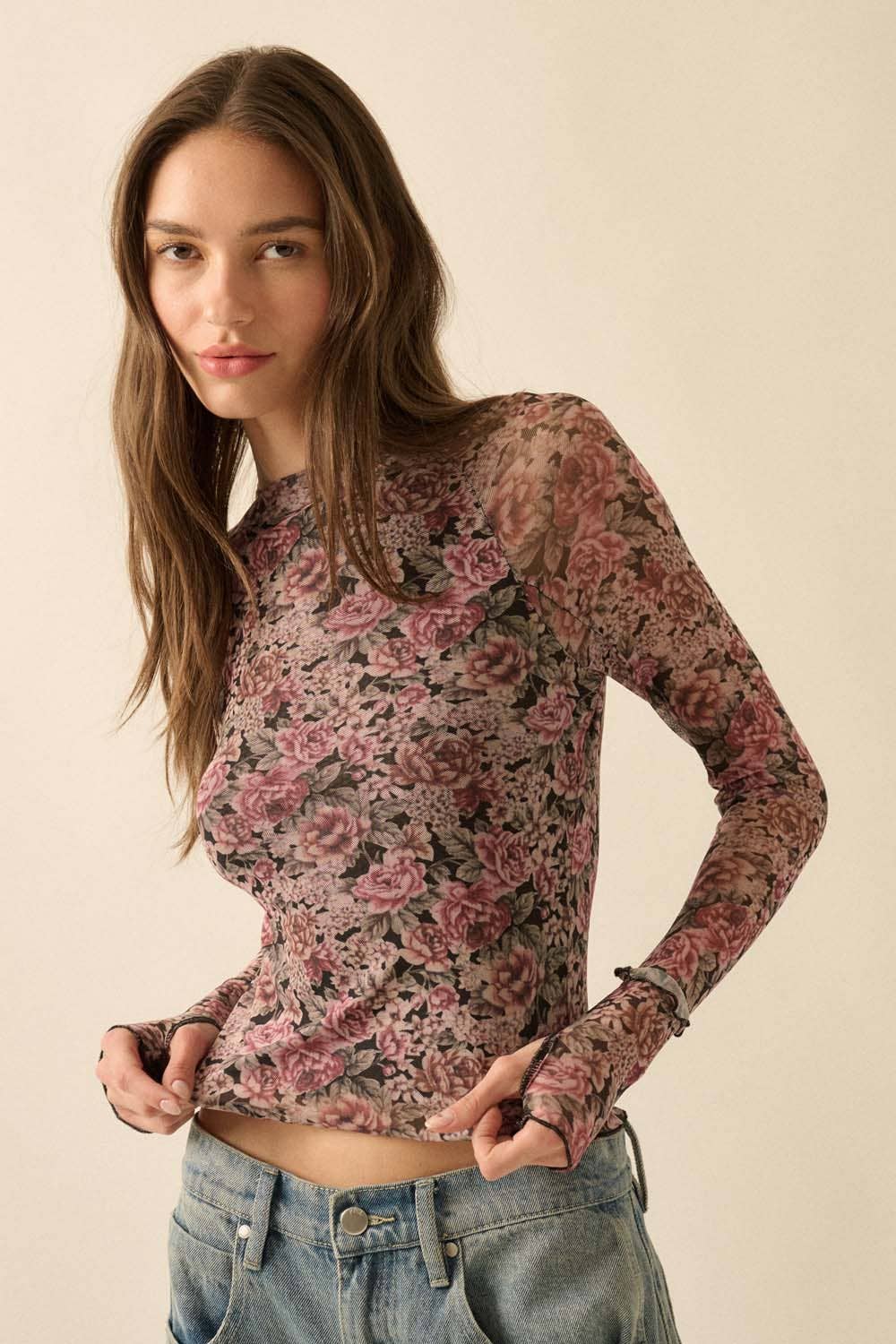 Alivia Mesh Long Sleeve Top