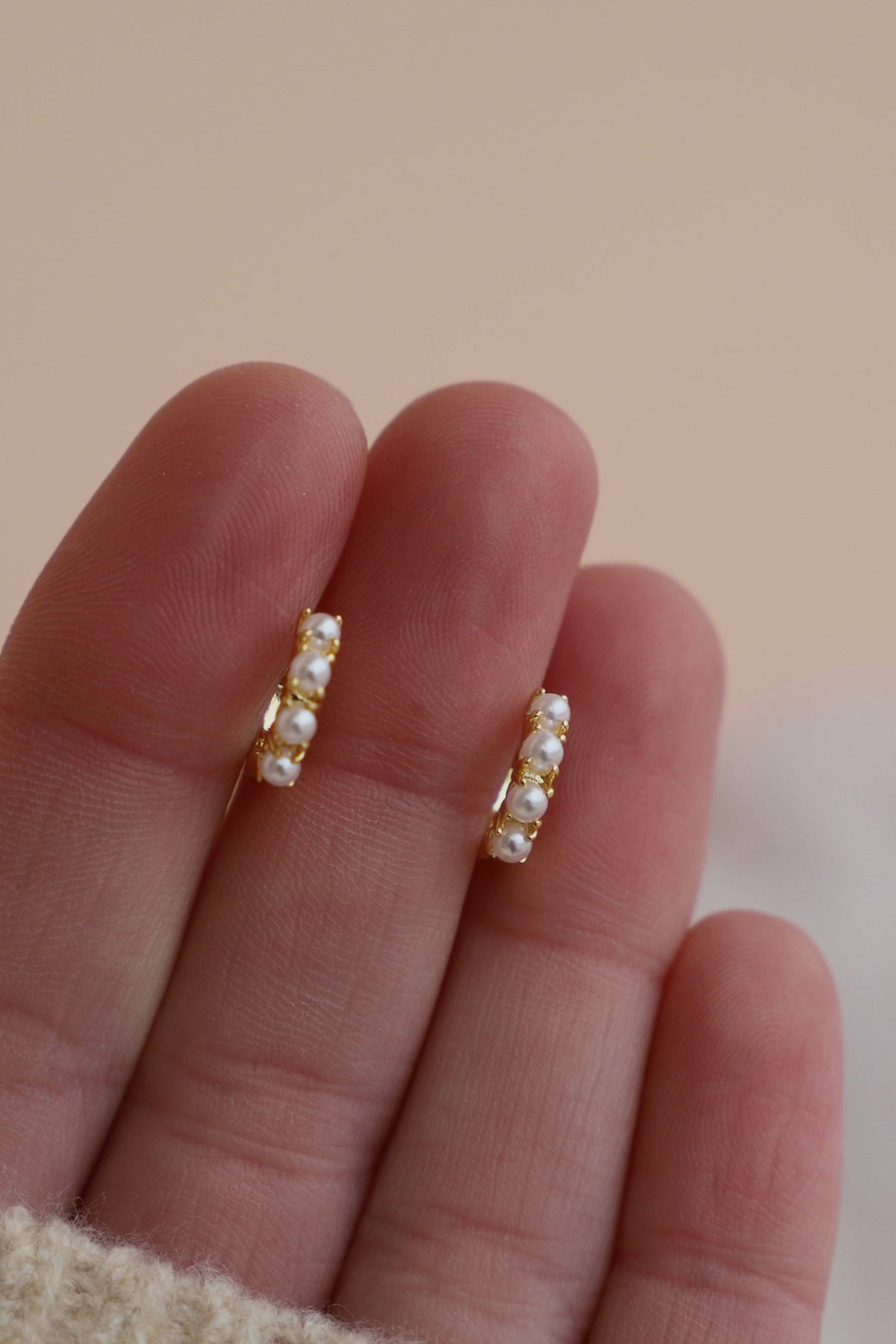 Myra Mini Pearl Huggies