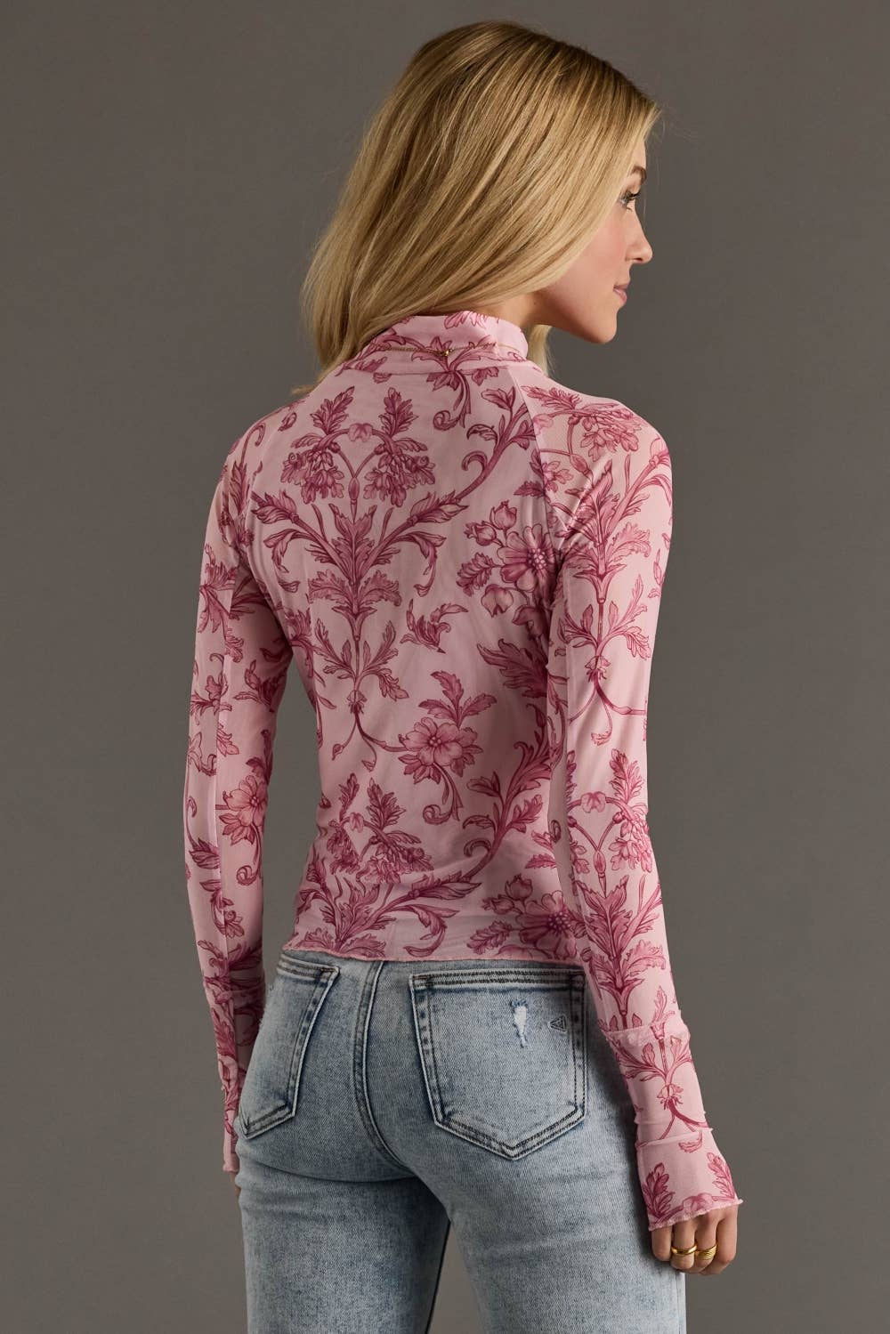 Katie Floral Mesh Top