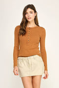 Stacy Long Sleeve Henley Top